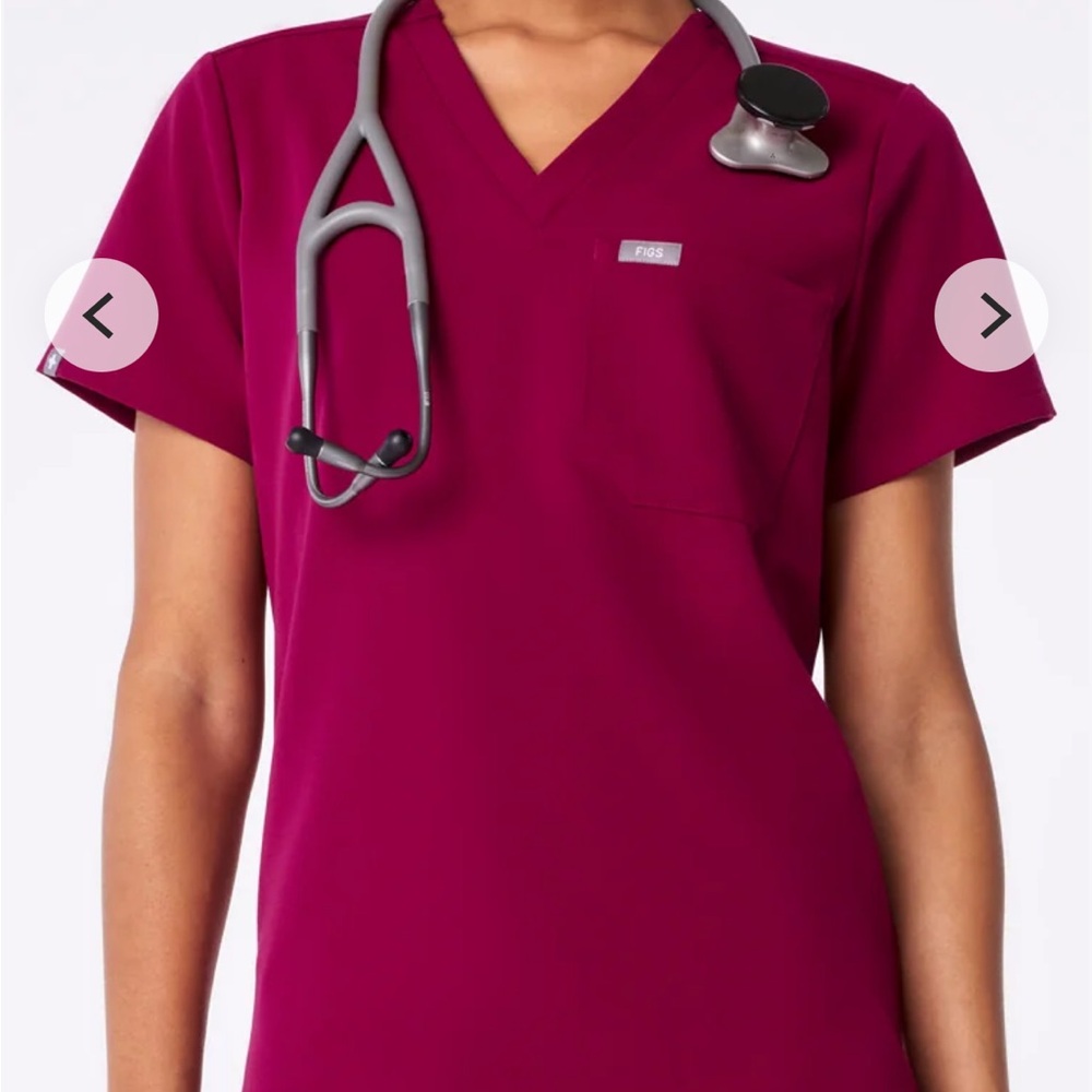 Figs Catarina Top Dark Magenta